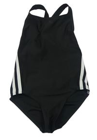 Čierne jednodielne plavky s pruhmi zn. Adidas