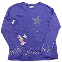 Tmavofialové pyžamové tričko s Minnie a hviezdičkami zn. Disney