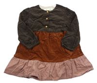 Čokoládovo-snědo-staroružové menšestrové šaty Zara