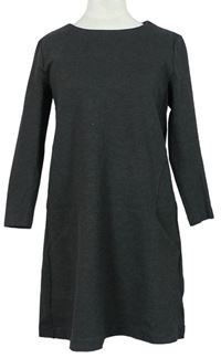 Dámske tmavosivé teplákové šaty H&M