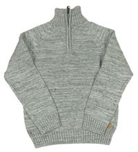 Sivý melírovaný sveter s rolákom zn. H&M