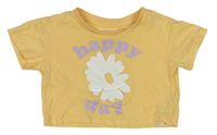 Žlté crop tričko s květem Primark