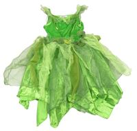 Kockovaným - Zelené saténové šaty s tylem - víla zn. Disney