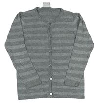 Sivo-strieborný pruhovaný prepínaci sveter Topolino