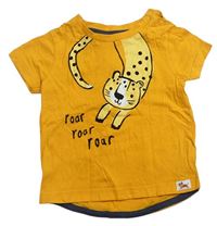 Oranžové tričko s leopardom Nutmeg