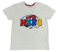 Biele tričko s nápisy - Super Hero PRIMARK