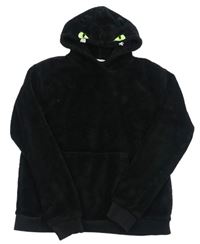 Čierna chlpatá mikina s kapucí - príšerka zn. H&M
