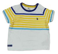 Bielo-žlto-modré pruhované tričko Next