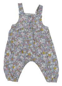 Světlemodro-farebné kvetované bavlnené na traké nohavice Nutmeg
