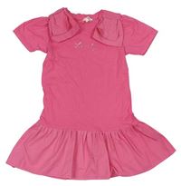 Ružové bavlněno/šusťákové šaty s nápisom River Island