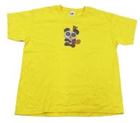 Horčicové tričko s pandou Fruit of the Loom