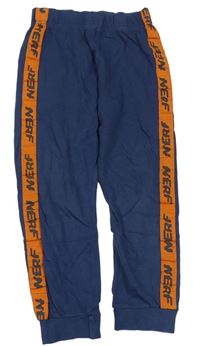 Tmavomodré pyžamové nohavice s oranžovými pruhy NERF