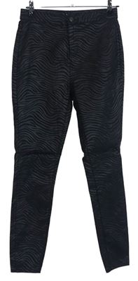 Dámske čierne vzorované skinny nohavice TU