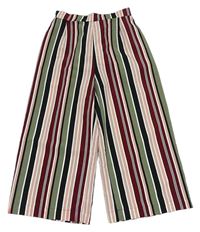 Farebné pruhované culottes nohavice New Look