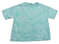 Svetlozelené oversize tričko s listami zn. H&M