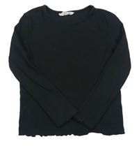 Čierne rebrované tričko zn. H&M