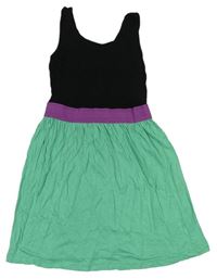 Zeleno-fialovo-čierne šaty H&M