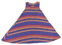 Farebné pruhované šaty s kvietkami Bluezoo