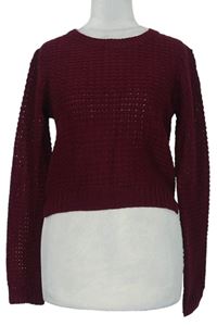 Dámsky vínový crop sveter Select