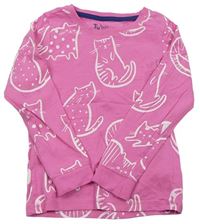 Ružové pyžamové tričko s mačkami tu
