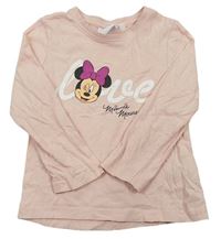 Broskvové tričko s Minnie zn. Disney