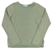 Khaki trblietavý ľahký sveter zn. H&M