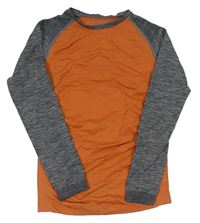 Tehlovo-sivé funkčné tričko Pocopiano