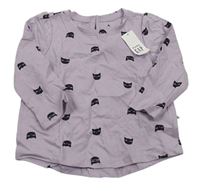 Levandulové tričko s mačkami GAP