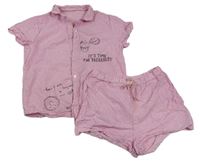 Ružovo-biele pruhované pyžama s nápismi George