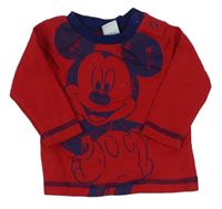Červeno-tmavomodré tričko s Mickeym Disney