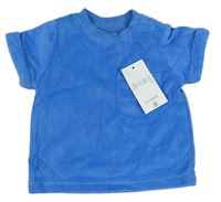 Modré froté tričko s vreckom Matalan