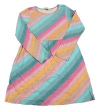 Farebné pruhované batikované šaty zn. H&M