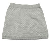 Sivá pletená sukňa s bodkami zn. H&M