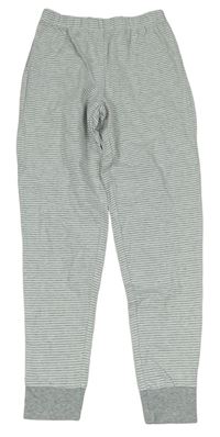 Sivo-biele pruhované pyžamové nohavice