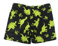 Čierne nohavičkové chlapčenské plavky s dinosaurami