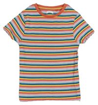 Farebné pruhované rebrované tričko Next