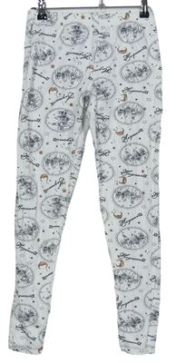 Dámske biele pyžamové nohavice s potiskem Harry Potter George
