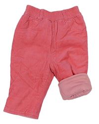Ružové menšestrové zateplené nohavice