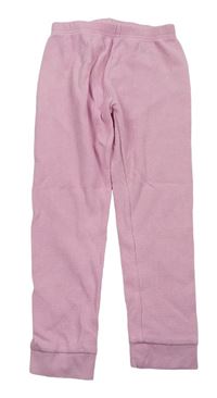 Ružové rebrované pyžamové nohavice Pocopiano