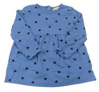 Modré vzorované teplákové šaty Pocopiano