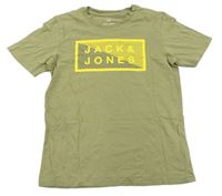 Zelené tričko s nápisom Jack&Jones