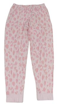 Svetloružové vzorované pyžamové nohavice