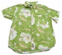 Zelená košeľa s kvietkami a listami zn. H&M