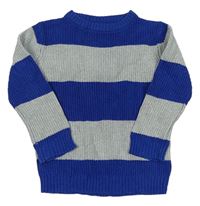 Modro-sivý pruhovaný sveter Infinity Kids