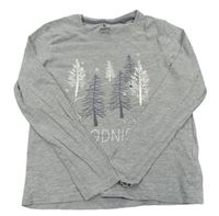 Sivé melírované tričko so stromčekmi  zn. Pepperts