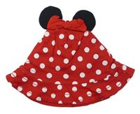 Červený bodkovaná ý bavlnený klobúk s oušky - Minnie zn. Disney
