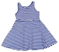 Námořnicky modro-biele pruhované šaty F&F