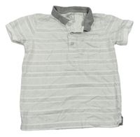 Bielo-sivé pruhované polo tričko Urban