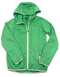 Zelená softshellová bunda s kapucňou crivit