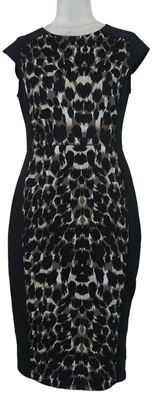 Dámske čierno-vzorované púzdrové midi šaty Dorothy Perkins